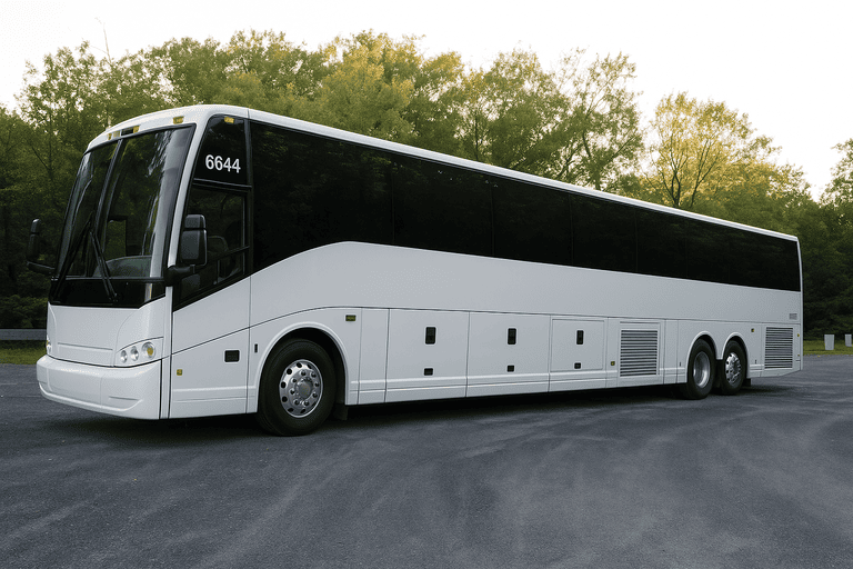 exterior of Charter Bus Rental San Bernardino coach bus